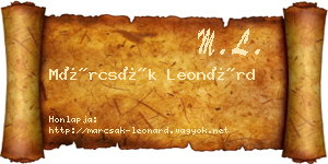 Márcsák Leonárd névjegykártya